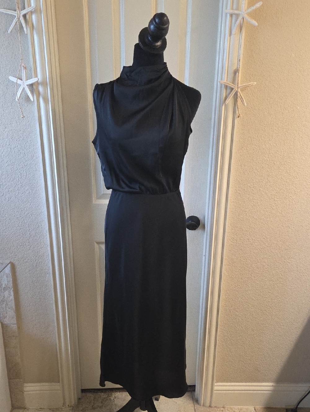 Draped One-Shoulder Black Dress NWT SMALL - Picture 9 of 16